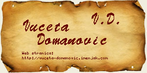 Vuceta Domanović vizit kartica